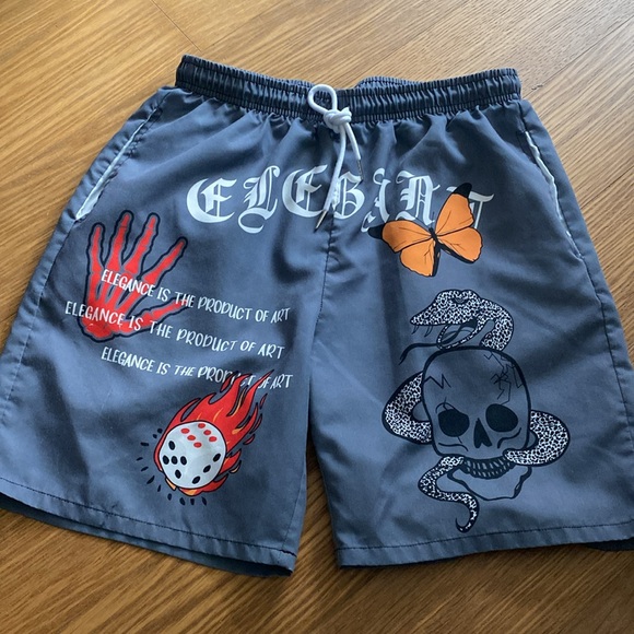 GORGLITTER Men's Graphic Print Workout Track Summer Shorts Size S - Picture 5 of 8